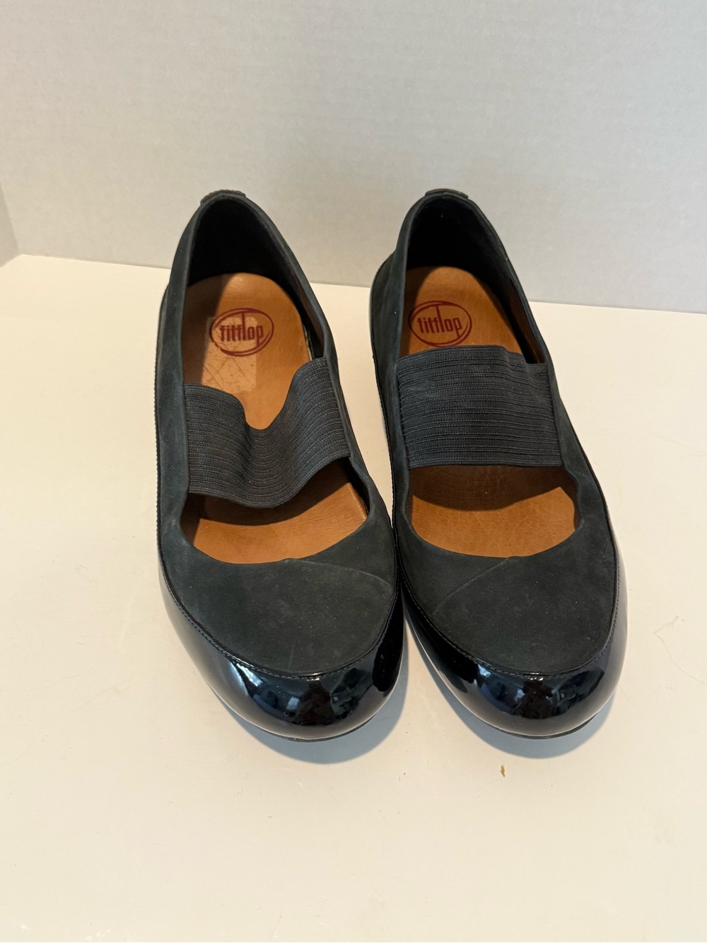 FitFlop Due Mary Jane Slip On Shoes Gray black 
Nubuck Suede